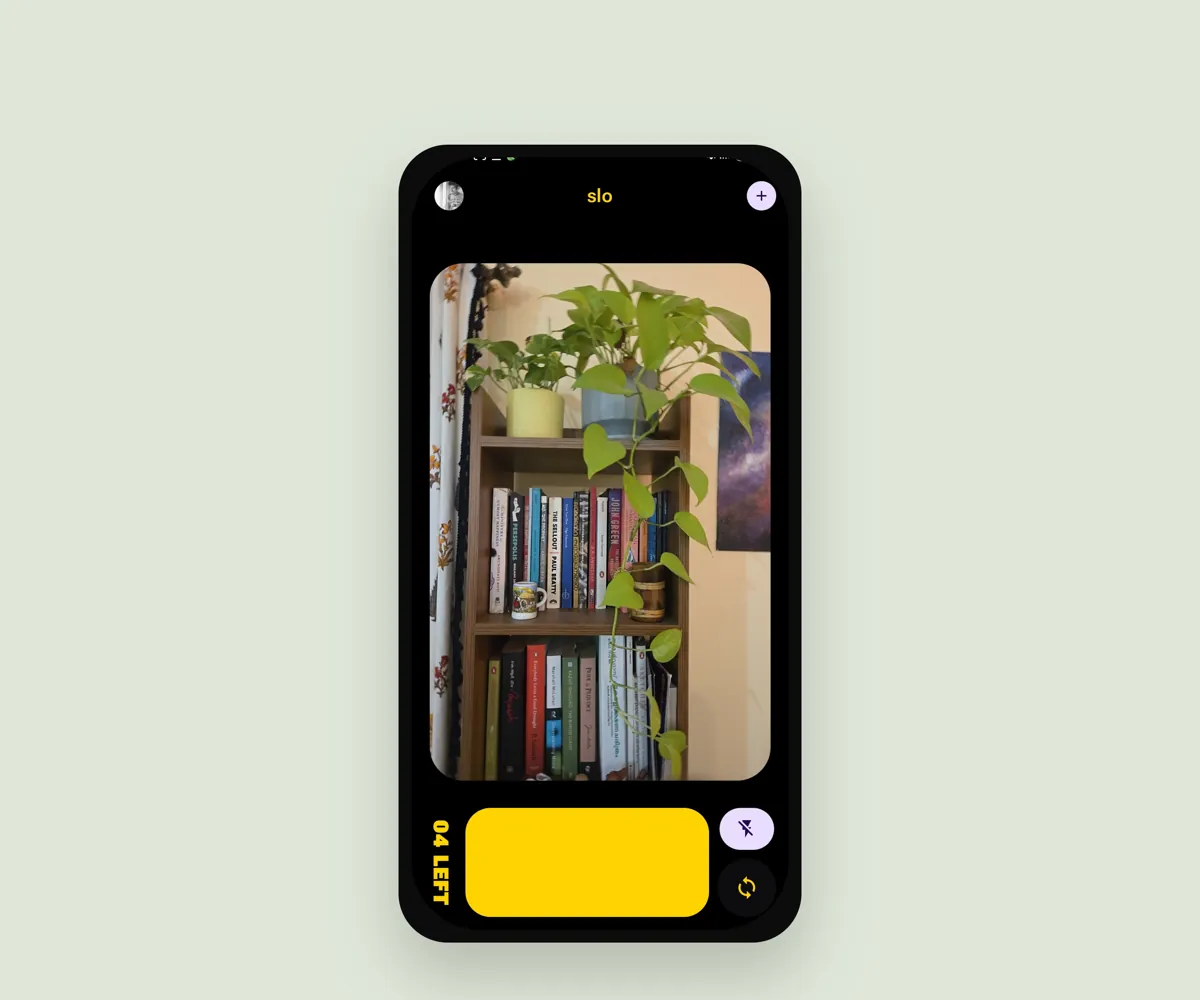 Slo camera viewfinder with frames left counter
