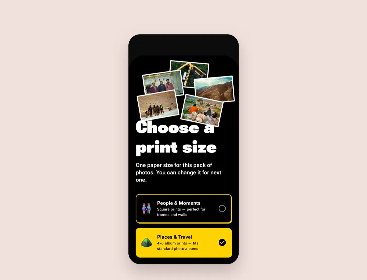Choose a print size