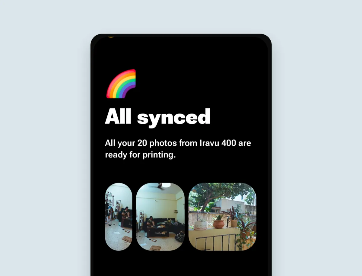 All photos synced and ready to print